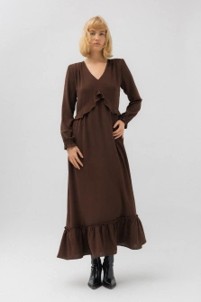 SUKIENKA MAXI CZEKOLADOWY BRĄZ