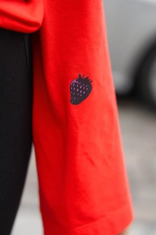 LONGSLEEVE RED COTTON SZEROKIE RĘKAWY