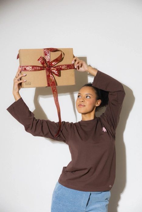 LONGSLEEVE BROWN PINK GINGERBREAD