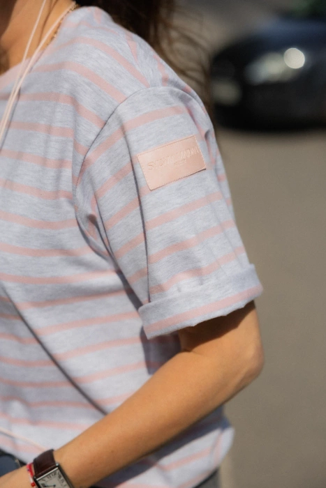 T-SHIRT LIGHT PINK MELANGE