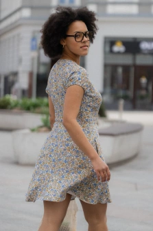 SUKIENKA FLORAL BLUE DRESS