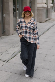 KOSZULA FLANELOWA NAVY & ORANGE