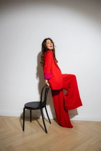 SPODNIE SCARLET RED WIDE LEG