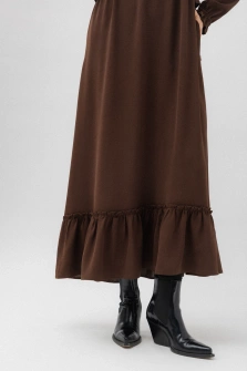 SUKIENKA MAXI CZEKOLADOWY BRĄZ