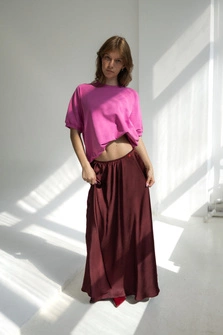 SPÓDNICA BURGUNDY SKIRT RED WINE
