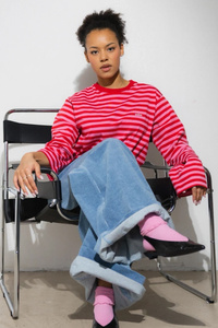 LONGSLEEVE PINK & RED STRIPED MBM