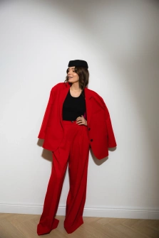 SPODNIE SCARLET RED WIDE LEG