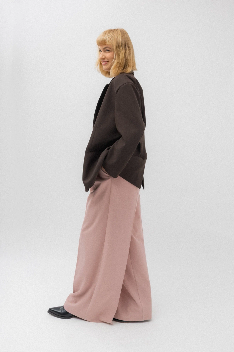 SPODNIE DUSTY PINK WIDE LEG