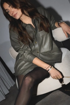 MINI SPÓDNICA ZIELONA EKOSKÓRA