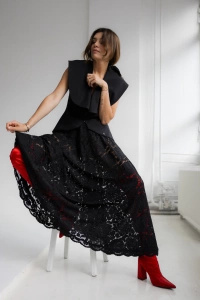 SPÓDNICA BLACK LACE MAXI SKIRT
