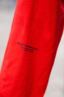 LONGSLEEVE RED COTTON SZEROKIE RĘKAWY