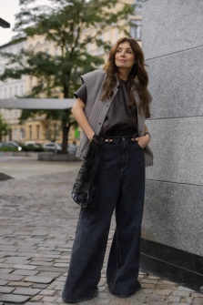 JEANSY VINTAGE BLACK SZEROKIE NOGAWKI
