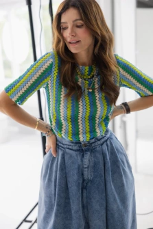 BLUZKA GREEN ZIG-ZAG