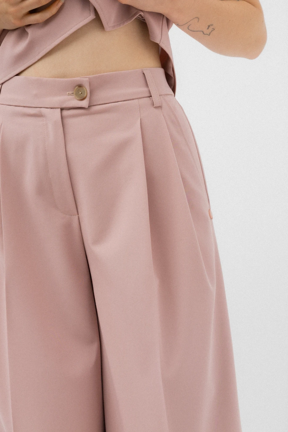 SPODNIE DUSTY PINK WIDE LEG