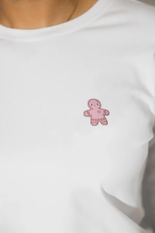 LONGSLEEVE WHITE PINK GINGERBREAD