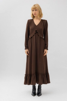 SUKIENKA MAXI CZEKOLADOWY BRĄZ