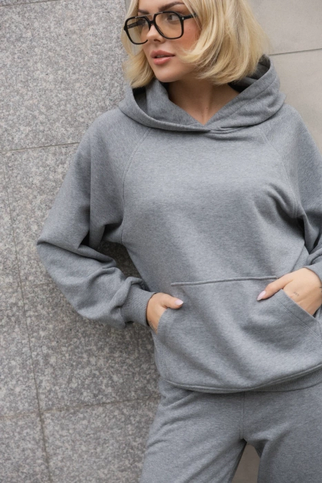 BLUZA MELANGE HOODIE Z KAPTUREM