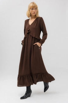 SUKIENKA MAXI CZEKOLADOWY BRĄZ