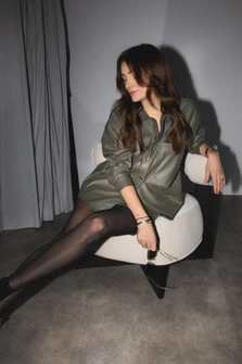 MINI SPÓDNICA ZIELONA EKOSKÓRA