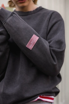 BLUZA WASHED BLACK OVERSIZE