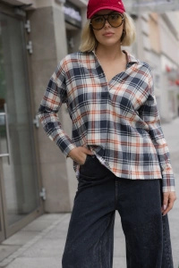 KOSZULA FLANELOWA NAVY & ORANGE