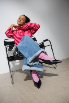 LONGSLEEVE PINK & RED STRIPED MBM