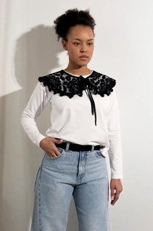 KOŁNIERZYK KORONKOWY CZARNY