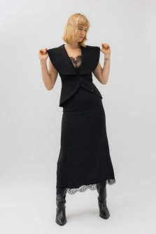 KAMIZELKA STATEMENT BLAZER VEST BLACK