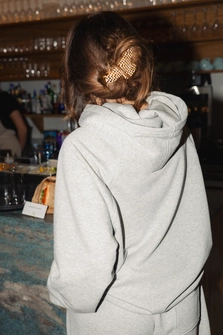 BLUZA Z KAPTUREM SZARA