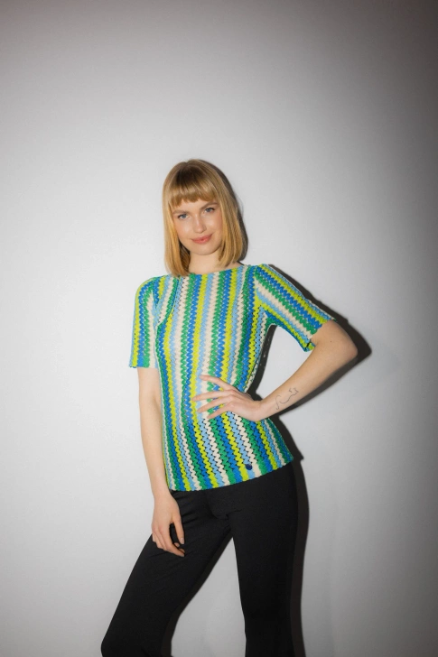 BLUZKA GREEN ZIG-ZAG