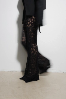 SPODNIE BLACK FLARED PANTS