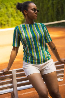 BLUZKA GREEN ZIG-ZAG