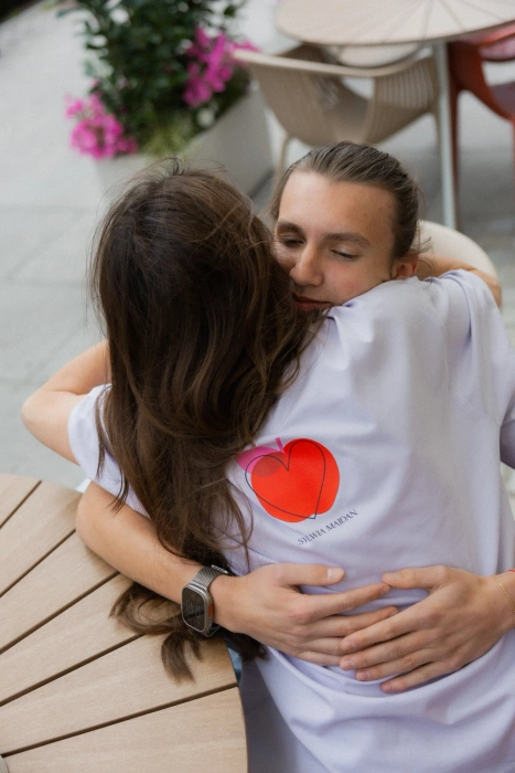 T-SHIRT LAVENDER APPLE HEART