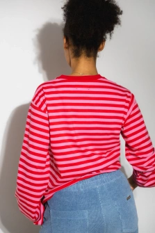 LONGSLEEVE PINK & RED STRIPED MBM