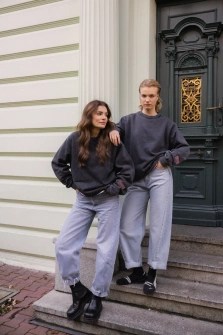 BLUZA WASHED BLACK OVERSIZE