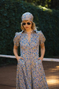 SUKIENKA FLORAL BLUE DRESS MAXI