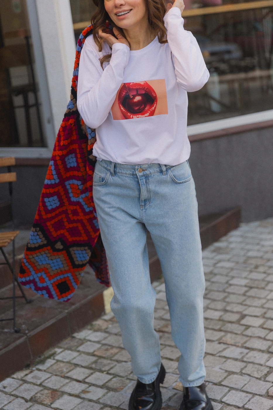LONGSLEEVE REDLIPS WHITE