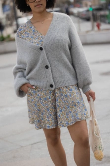 SUKIENKA FLORAL BLUE DRESS