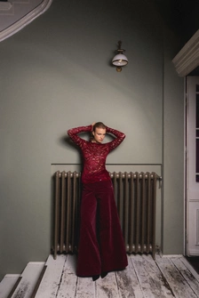 SPODNIE SZTRUKSOWE BURGUND