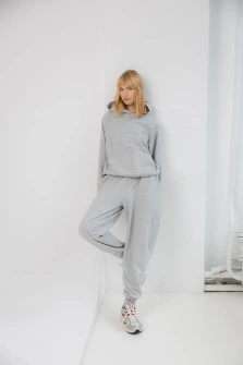 BLUZA Z KAPTUREM SZARA