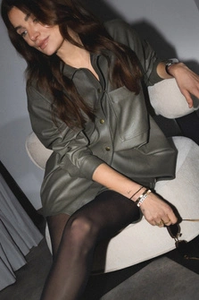 KOSZULA ZIELONA EKOSKÓRA