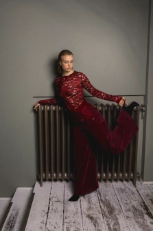 MYSTIC LONGSLEEVE KORONKOWY BORDO