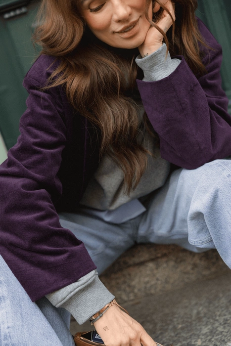 MARYNARKA RAVEN SZTRUKSOWA ŚLIWKA