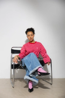 LONGSLEEVE PINK & RED STRIPED MBM