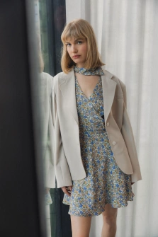 SUKIENKA FLORAL BLUE DRESS