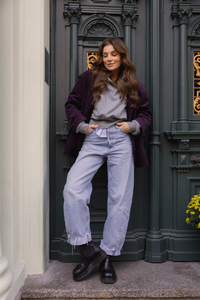 MARYNARKA RAVEN SZTRUKSOWA ŚLIWKA