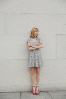 SUKIENKA FLORAL BLUE DRESS