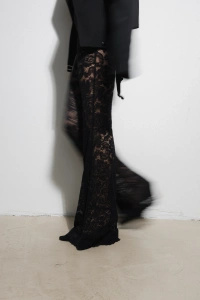 SPODNIE BLACK FLARED PANTS