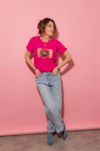 T-SHIRT CHERRY FUKSJA