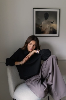 SPODNIE SMOKY TAUPE WIDE LEG